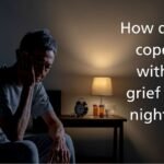 Man awake at night with the title "how do I cope with grief at night"
