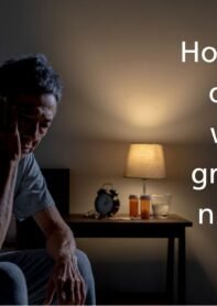 Man awake at night with the title "how do I cope with grief at night"