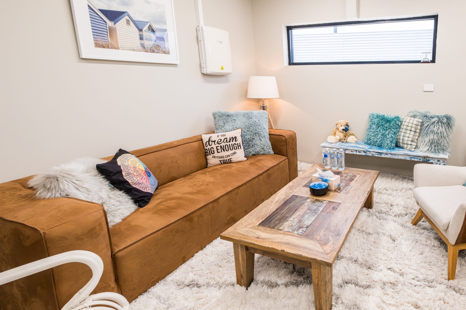 Counselling Room with a comfortable sofa at The Beach Haven Counselling in Clarkson